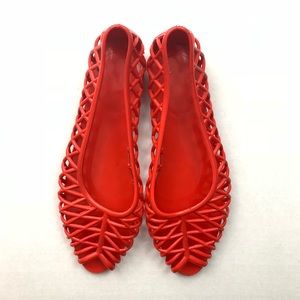 American Apparel Lattice Peep Toe Jelly Sandals